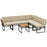 6 Piece Outdoor Sectional Sofa Set Metal Conversation Set with Cushions-Beige