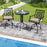 Outdoor Swivel Bar Stools Set of 2 with Seat Cushions-Brown