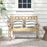 Outdoor Indonesia Teak Wood Garden Bench 2-Person with Backrest and Armrests