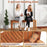Outdoor Wood Bench 2-Person Backless Patio Garden Bench with Slatted Seat