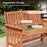 Outdoor Wood Garden Bench 2-Person Patio Park Bench with Backrest Armrests and Slatted Seat