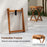 Outdoor Wood Tray Table Portable Side End Table with Folding Frame