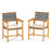 Outdoor Wooden Dining Chair Set of 2 with Armrests and Curved Back-White