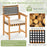 Outdoor Wooden Dining Chair Set of 2 with Armrests and Curved Back-White