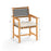 Outdoor Wooden Dining Chair Set of 2 with Armrests and Curved Back-White