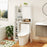 Over-the-Toilet Storage Cabinet Standing Toilet Rack with Sliding Door-White
