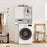 Over-the-Toilet Storage Cabinet Standing Toilet Rack with Sliding Door-White