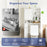 Over-the-Toilet Storage Cabinet Standing Toilet Rack with Sliding Door-White