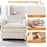 Oversized Accent Chair with Ottoman with Soft Corduroy Cushions-Beige