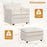 Oversized Accent Chair with Ottoman with Soft Corduroy Cushions-Beige
