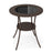 PE Wicker Patio Bistro Table Round with Tempered Glass Top and Shelf