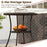 PE Wicker Patio Bistro Table Round with Tempered Glass Top and Shelf