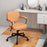 PU Leather Office Chair with Rocking Backrest and Ergonomic Armrest-Orange