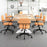 PU Leather Office Chair with Rocking Backrest and Ergonomic Armrest-Orange