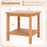 Patio Acacia Wood Side Table with Slatted Tabletop and Storage Shelf