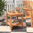 Patio Acacia Wood Side Table with Slatted Tabletop and Storage Shelf