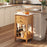 Patio Acacia Wood Storage Cabinet Patio Buffet Cabinet Bar Table with Faux Marble Countertop