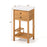 Patio Acacia Wood Storage Cabinet Patio Buffet Cabinet Bar Table with Faux Marble Countertop