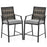 Patio Bar Stools Set of 2 Counter Height Rattan Bar Chairs with Armrest-Grey