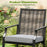 Patio Bar Stools Set of 2 Counter Height Rattan Bar Chairs with Armrest-Grey
