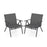 Patio Chairs Set of 2 with Breathable Mesh Fabric and Metal Frame-Gray