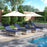Patio Chaise Lounge Chair with 6-Level Adjustable Backrest and Headrest for Poolside-Navy