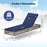 Patio Chaise Lounge Chair with 6-Level Adjustable Backrest and Headrest for Poolside-Navy