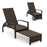 Patio Chaise Lounge Outdoor Rattan Lounge Chair with Retractable Ottoman
