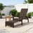 Patio Chaise Lounge Outdoor Rattan Lounge Chair with Retractable Ottoman