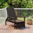 Patio Chaise Lounge Outdoor Rattan Lounge Chair with Retractable Ottoman