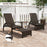 Patio Chaise Lounge Outdoor Rattan Lounge Chair with Retractable Ottoman