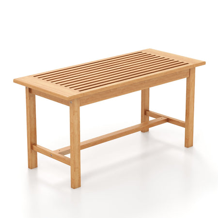 Patio Coffee Table 36 Inch Rectangular Outside Side Table with Slatted Tabletop