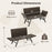 Patio Convertible Sofa for 2 Quick Dry Foam Padded Rattan with Armrests-Gray