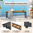 Patio Dining Bench Backless with Slatted Seat and Metal Legs