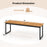 Patio Dining Bench Backless with Slatted Seat and Metal Legs