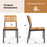 Patio Dining Chair Set of 2 with Metal and Acacia Wood Frame
