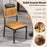 Patio Dining Chair Set of 2 with Metal and Acacia Wood Frame