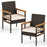 Patio Dining Chairs Set of 2 with Soft Cushions-White