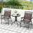3 Pieces Outdoor Bistro Dining Furniture Set with 1.57 Inch Umbrella Hole