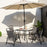 Patio Folding Chairs Set of 4 with Cozy Seat Fabric and Heavy-Duty Metal Frame-Gray