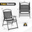 Patio Folding Chairs Set of 4 with Cozy Seat Fabric and Heavy-Duty Metal Frame-Gray