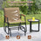 Patio Glider Chair Set of 2 with Curved Teak Armrests and Breathable Fabric Seat-Brown