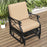 Patio Glider Rocking Chair with Metal Frame and Thick Cushions-Brown
