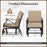 Patio Glider Rocking Chair with Metal Frame and Thick Cushions-Brown