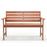 Patio Solid Wood Bench Wood 2-Seat Chair with Breathable Slatted Seat & Inclined Backrest