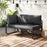 Patio Loveseat Sofa Couch with Removable Pillows and Seat Cushion-Gray