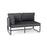 Patio Loveseat Sofa Couch with Removable Pillows and Seat Cushion-Gray