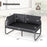 Patio Loveseat Sofa Couch with Removable Pillows and Seat Cushion-Gray