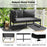Patio Loveseat Sofa Couch with Removable Pillows and Seat Cushion-Gray