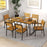 Patio Outdoor Dining Chair Set of 2 with Metal and Acacia Wood Frame